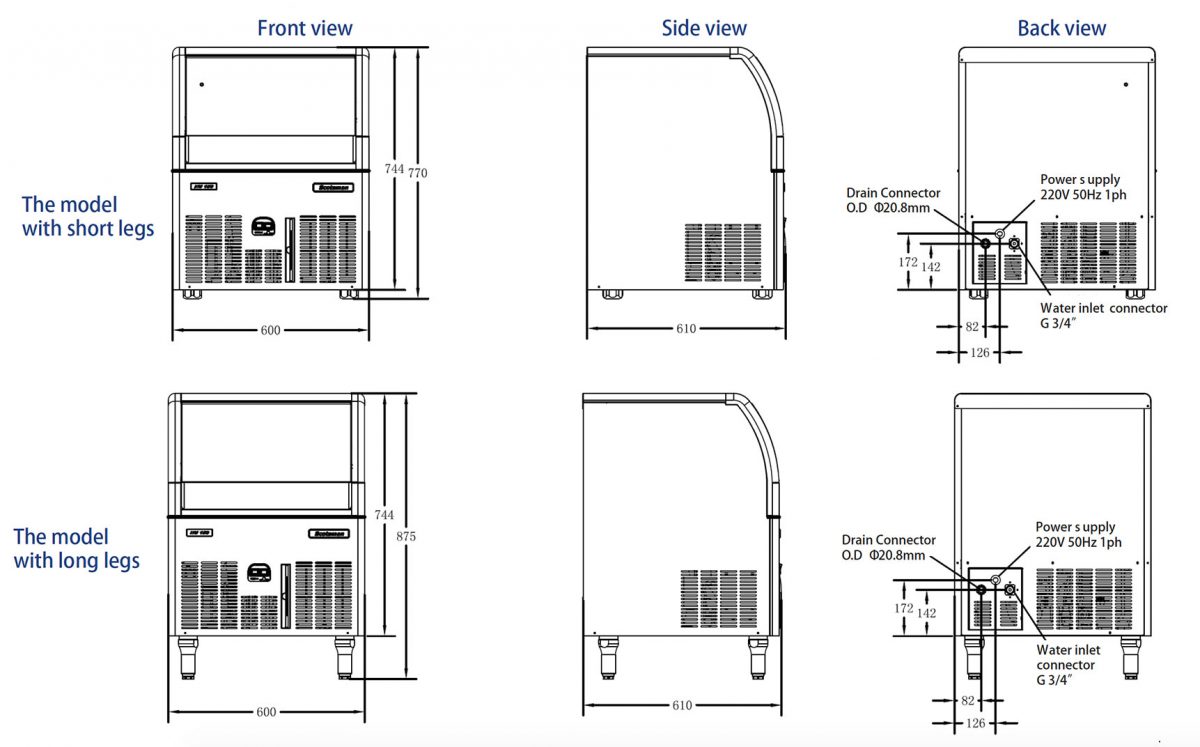 Scotsman NU100 Dice Ice Under Counter Machine C/W XSAFE Ice2o Ice